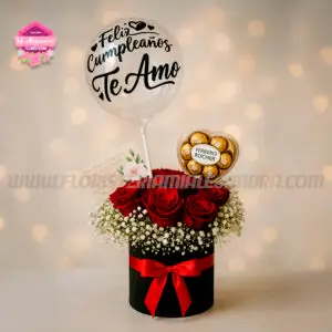 "Te Amo" con Rosas, Globo y Chocolates